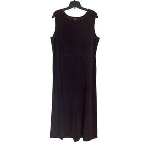 Vintage 90s Kindred Spirit Corduroy Maxi Dress Purple Sleeveless Y2K Grunge L